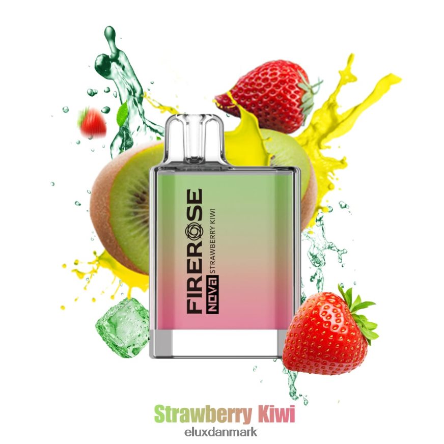 Elux Firerose Nova 600 pust engangsvape jordbær kiwi 88N0HR25 Elux Vape Danmark