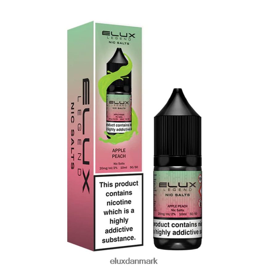 Elux Legend fint salt 10ml æble fersken 88N0HR40 Elux Vape Liquid Flavours